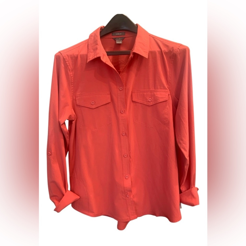 Eddie Bauer Women’s Departure Vibrant Salmon Pink Casual Shirt